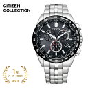 CITIZEN COLLECTION シチズンコレクション CB5874-90E メンズ ブラック×シルバー 43mm【腕時計 時計 エコ・ドライブ エコドライブ 丸型 クロノグラフ ステンレス 光発電 夜光 充電警告 ワールドタイム 24時間表示 アラーム おしゃれ ブランド シチズン 黒】