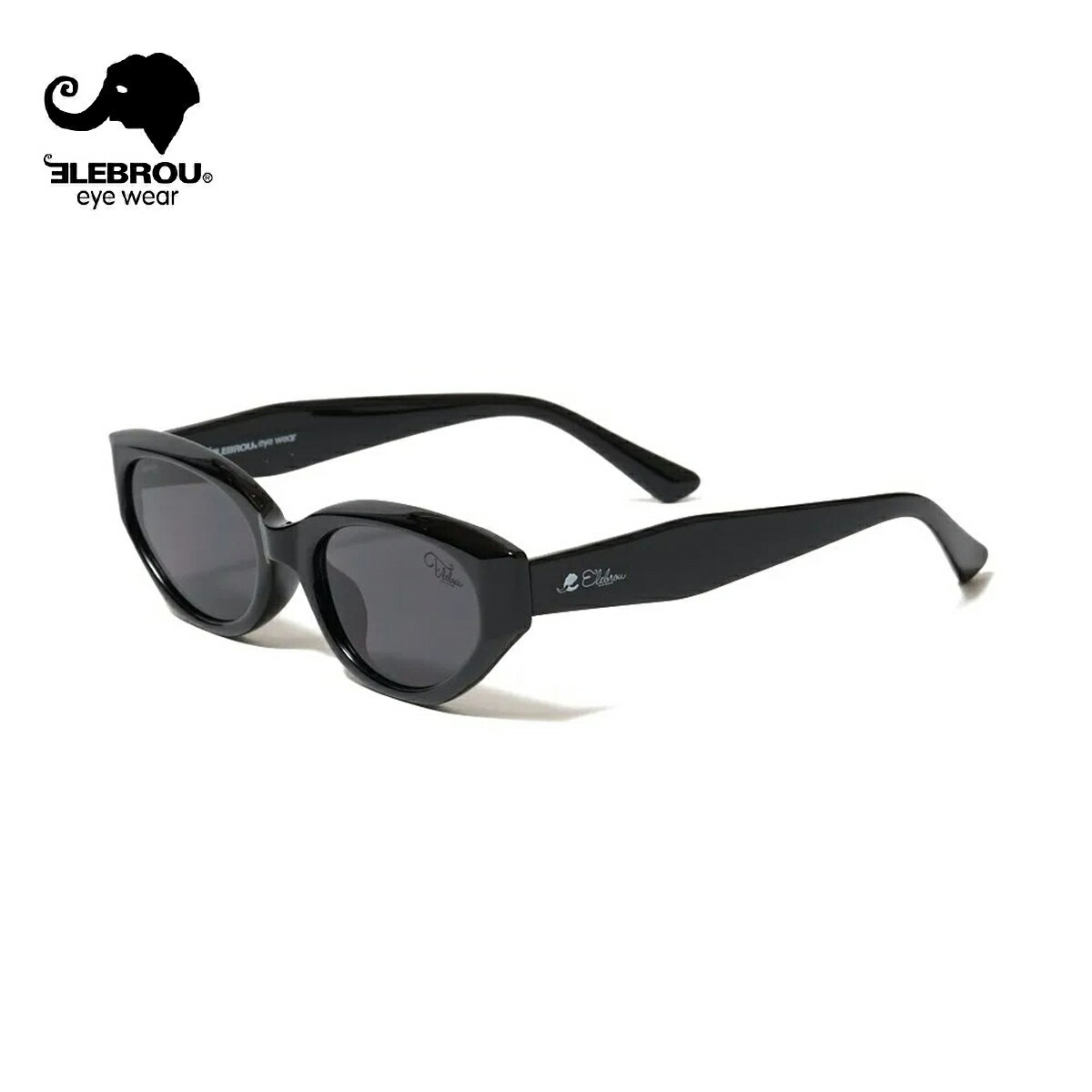 Rakuten - ELEBROU eyewear エレブロ Salem Black メンズ/レディース グロスブラックXスモーク OS 【サングラス オーバル フォックス レトロ UVカット アジアンフィット カラーレンズ スモークレンズ ブランド 黒】