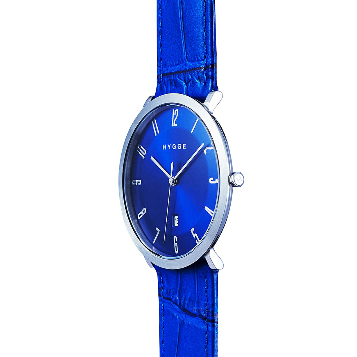 HYGGE ヒュッゲ Koma メンズ/レディース ブルーXイエロー FREE HGE020086【腕時計 時計 北欧 日本 日本製 丸型 アナログ 防水 レザー レザーバンド 革 シンプル カジュアル プレゼント ギフト 誕生日 おしゃれ ブランド 青 黄色】
