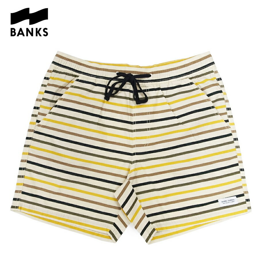 BANKS バンクス BUDDY BOARD SHORT PANT メンズ イエローXボーダー 30-34インチ OOO