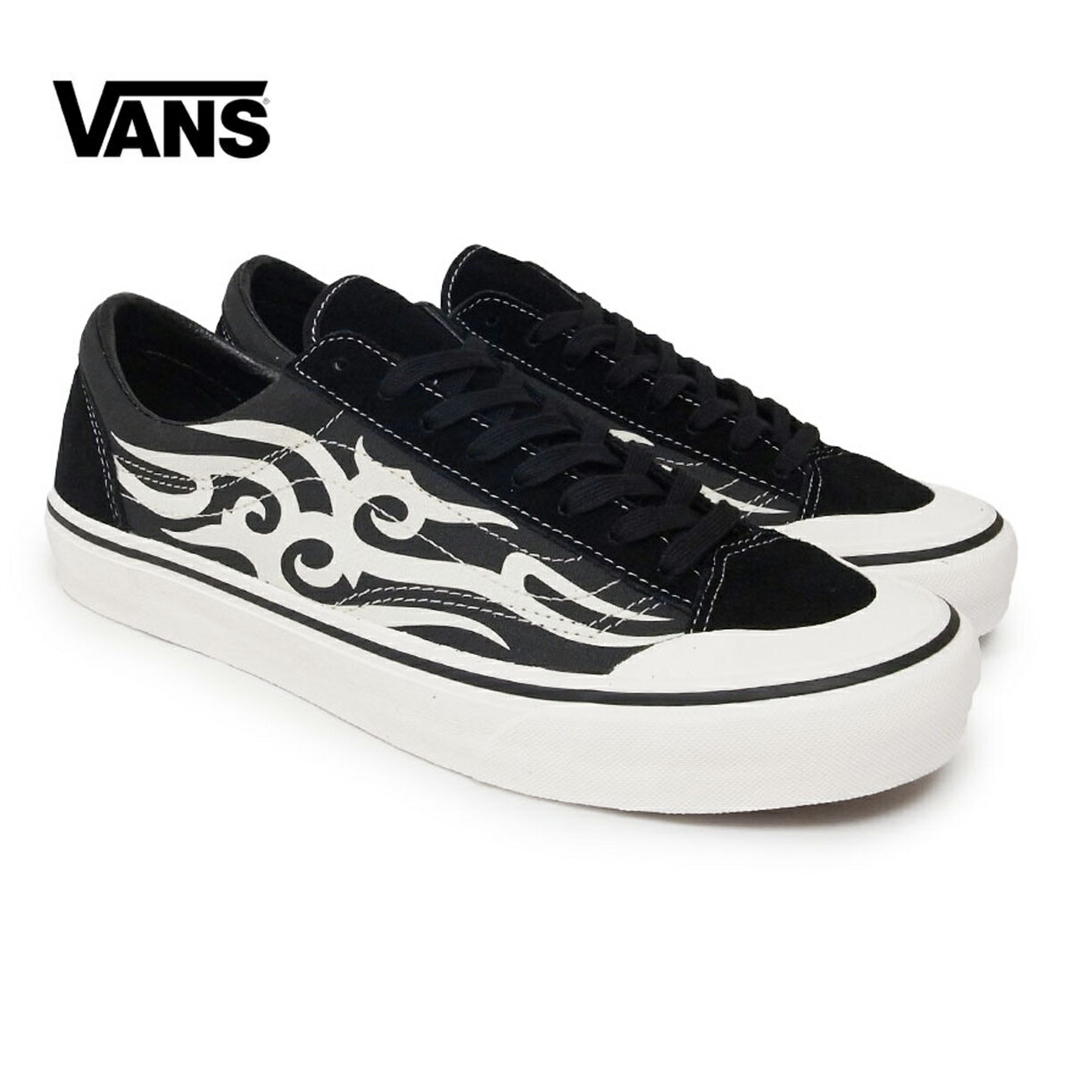 VANS バンズ STYLE 36 SF メンズ トライバルブラック/ホワイト 26-28.5cm【タイル36 オールドスクール 靴 スニーカー シューズ スエードレザー 総柄 柄 ミドルカット おしゃれ ブランド 黒白 OOO】