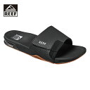 REEF リーフ FANNING SLIDE メンズ ブラック×シルバー 8-11インチ CI3632【サンダル スライドサンダル シャワーサンダル 靴 ボトルオープナー シグネチャーモデル 防水 カジュアル おしゃれ ブランド アウトドア サーフ サーフブランド 黒 ガム】