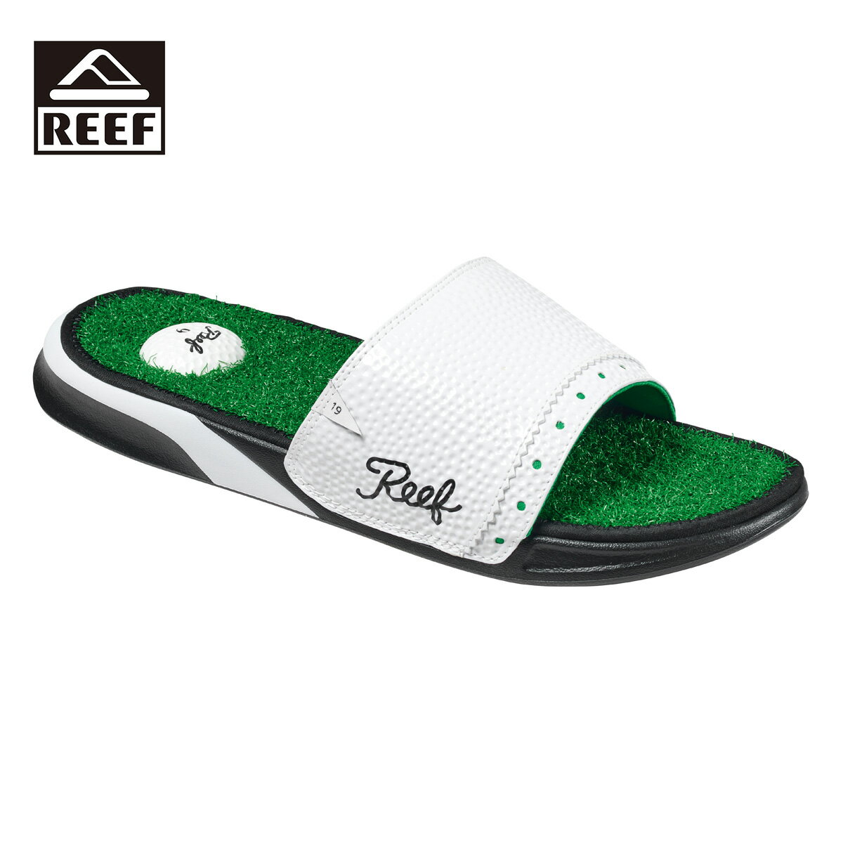 REEF リーフ MULLIGAN SLIDE メンズ グリーン 8-11インチ CI3748【サンダル スライドサンダル シャワーサンダル 靴 ゴルフ ゴルフボール ノンマーキングソール おしゃれ ブランド スポーツ 緑】