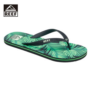 REEF リーフ REEF SEASIDE PRINTS メンズ グリーンパルム 8-10インチ CI4075【サンダル ビーチサンダル 靴 ヤシの木 ヤシ デザイン 柄 ラバーソール ラバー サスティナブル カジュアル おしゃれ ブランド アウトドア サーフ サーフブランド 緑】