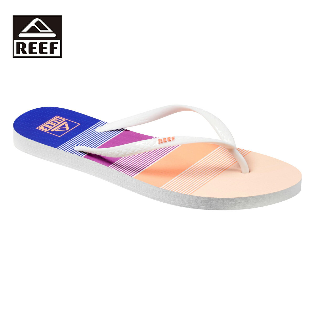 REEF リーフ REEF SEASIDE PRINTS レディース レトロストライプ 5-8インチ CI6668【サンダル ビーチサンダル ストライプ ストライプ柄 デザイン 柄 ラバー サスティナブル カジュアル おしゃれ ブランド アウトドア サーフ サーフブランド カラフル マルチ】