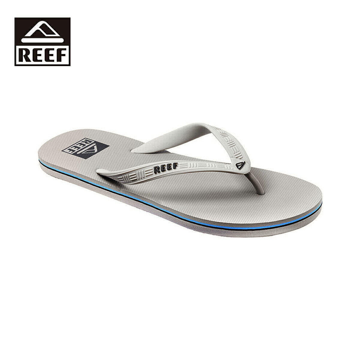 REEF リーフ REEF SEASIDE メンズ グレージュ×ブルー 8-11インチ CJ0308【サンダル ビーチサンダル 靴 ラバーソール ラバー サスティナブル カジュアル シンプル おしゃれ ブランド アウトドア サーフ サーフブランド グレー ベージュ 青】