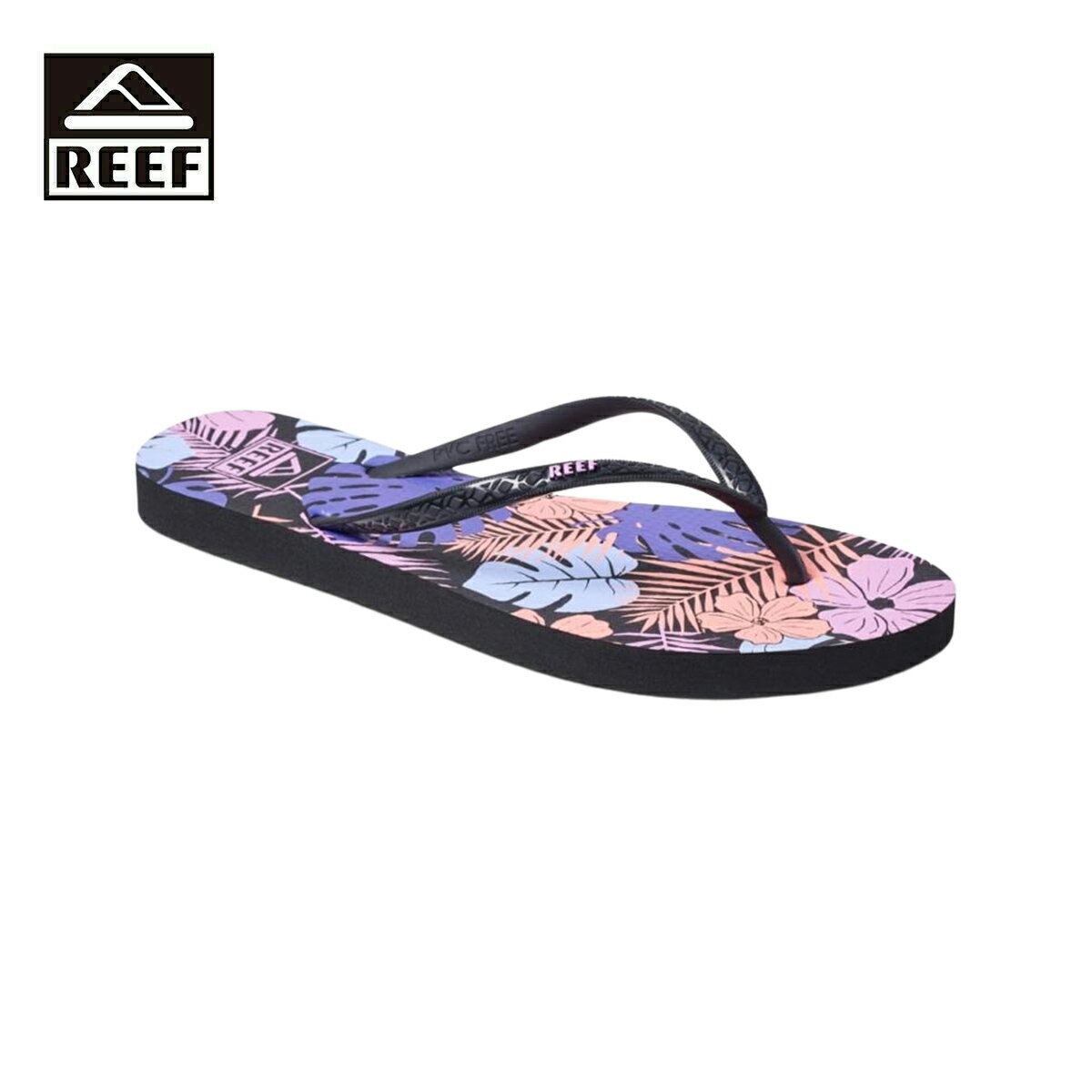 REEF リーフ REEF SEASIDE PRINTS レディース パープルフロンズ 5-9インチ CJ3672【サンダル ビーチサンダル ハワイアン ハイビスカス デザイン 柄 ラバー サスティナブル カジュアル おしゃれ ブランド アウトドア サーフ サーフブランド パープル 紫】