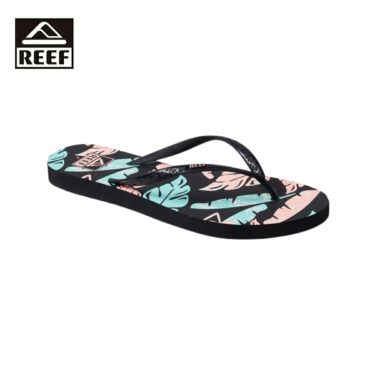 REEF リーフ REEF SEASIDE PRINTS レディース ネオンモンステラ 5-9インチ CJ4358【サンダル ビーチサンダル デザイン 柄 ラバー サスティナブル カジュアル おしゃれ ブランド アウトドア サーフ サーフブランド マルチカラー】