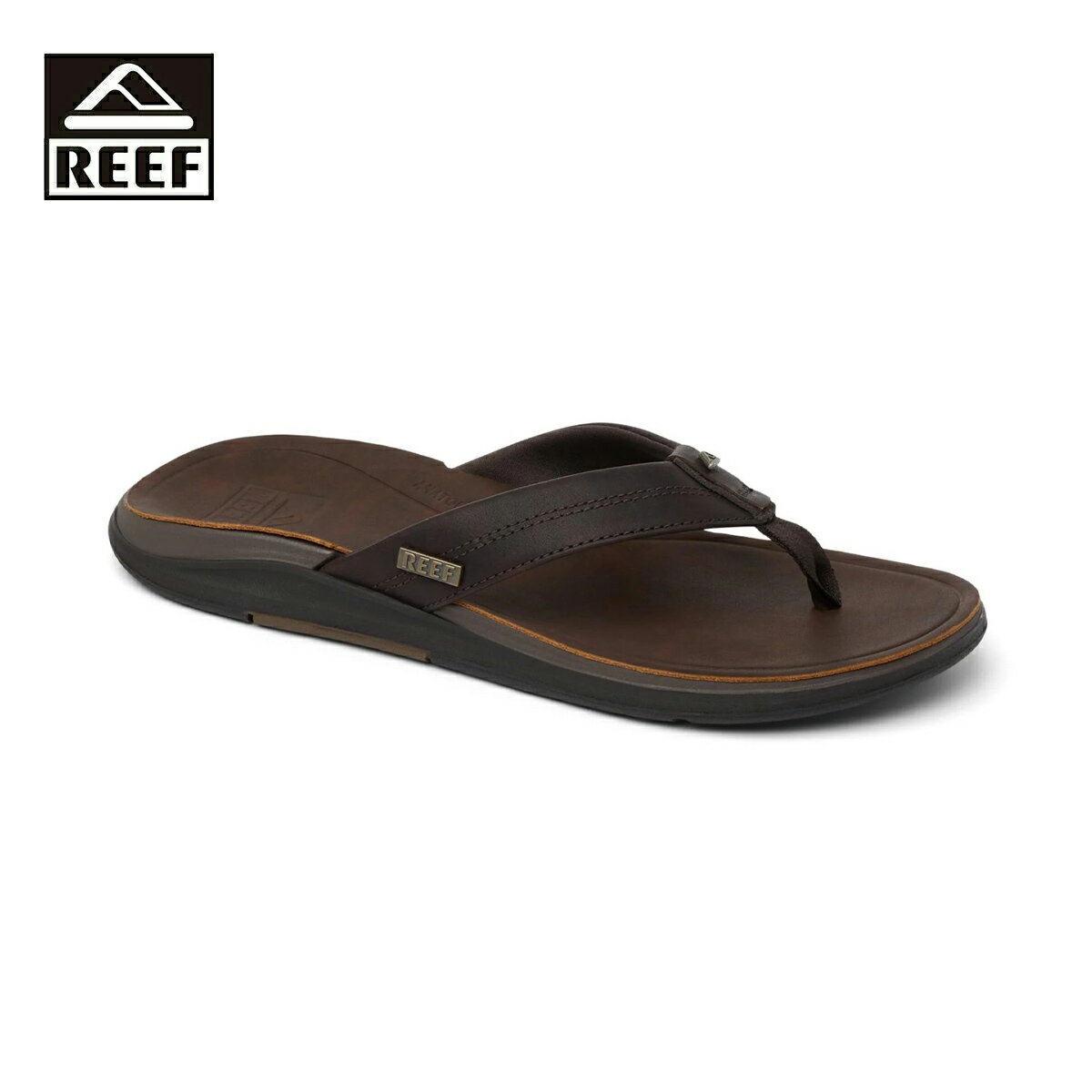 Rakuten - REEF リーフ LEATHER OFFSHORE メンズ ダークブラウン 26-29cm CI8102 【サンダル レザーサンダル ビーチサンダル ビーサン 靴 レザー 牛革 本革 革 おしゃれ ブランド 海 プール ビーチ キャンプ アウトドア サーフ サーフブランド 茶色】