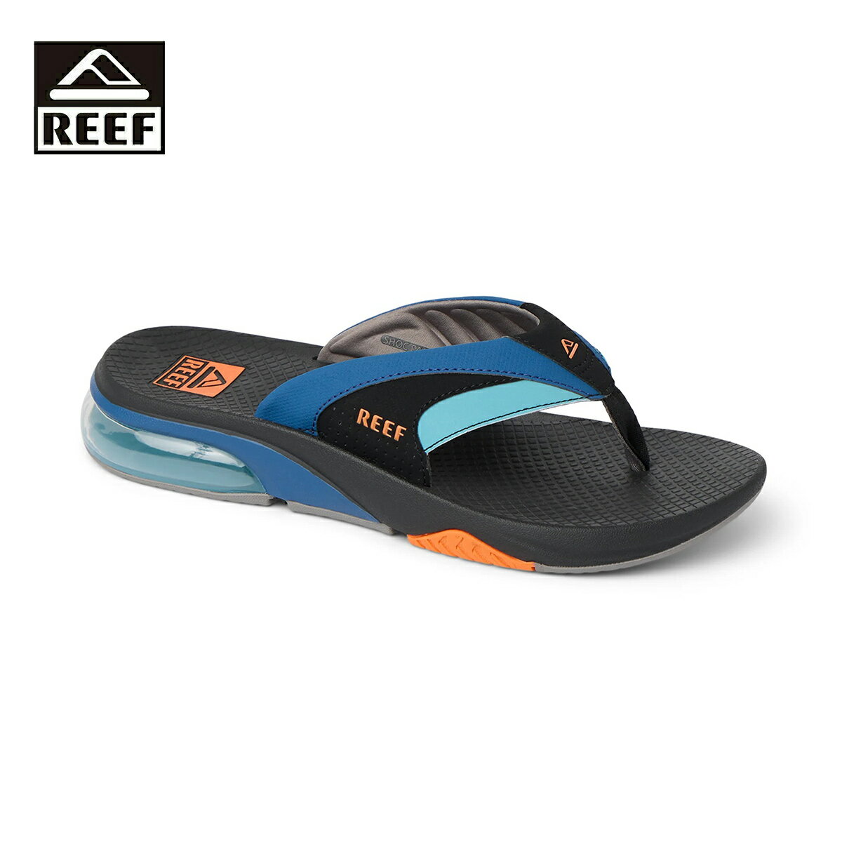 Rakuten - REEF リーフ FANNING + メンズ ネイビー×ブラック 26-29cm CJ9035 【サンダル ビーチサンダル ビーサン 靴 ボトルオープナー カジュアル おしゃれ ブランド 海 プール ビーチ キャンプ アウトドア サーフ サーフブランド 黒 オレンジ】