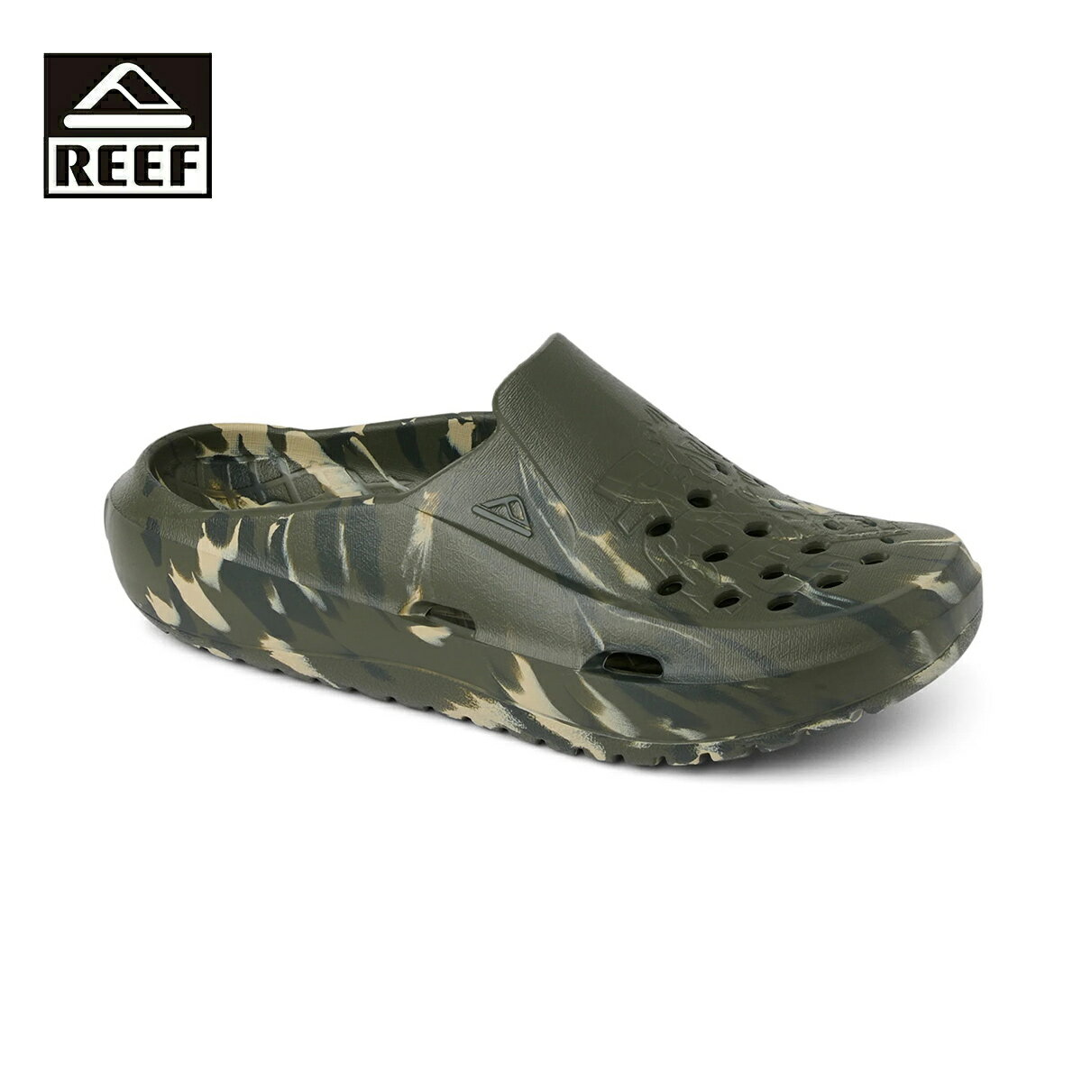 Rakuten - REEF リーフ GLIDER メンズ カーキ 26-29cm CJ9217 【サンダル クロッグサンダル コンフォートサンダル スリッポン 靴 迷彩 迷彩柄 カモフラ カモフラ柄 カモ カモ柄 柄 総柄 軽量 快適 おしゃれ ブランド 海 プール ビーチ キャンプ アウトドア サーフ サーフブランド 緑】