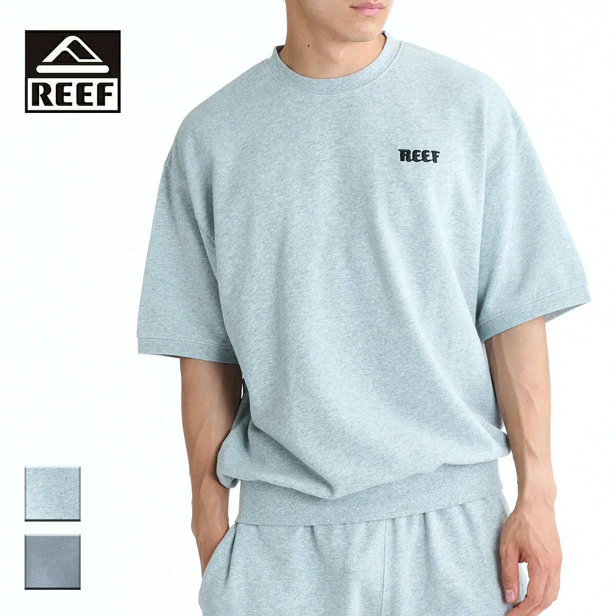 Rakuten - REEF リーフ SS SWEAT メンズ グレー/チャコール S-XL 【スウェットTシャツ Tシャツ 半袖 カットソー 半袖スウェット 半袖スエット ロゴ 胸ロゴ おしゃれ ブランド サーフ サーフブランド】