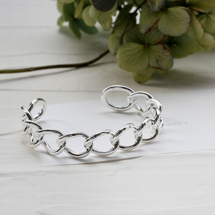 シルバー925バングル シルバー925ブレスレット シルバーバングル シルバーブレスレット 腕輪 レディース アクセサリー チェーンデザインスリムバングル チェ...