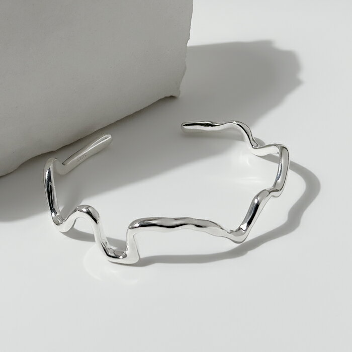シルバー925バングル シルバー925ブレスレット シルバーバングル シルバーブレスレット 腕輪 レディース アクセサリー ECG ライン バングル