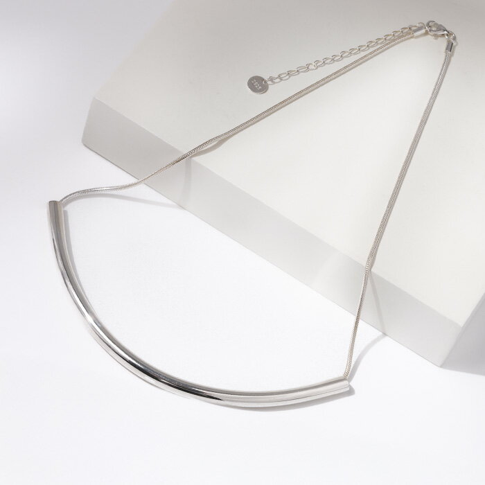 シルバー925ネックレス シルバーネックレス シルバー ネックレスチェーン チェーンネックレス レディース アクセサリー カーヴィカフチェーンネックレス スマイル アーチ スネークチェーン