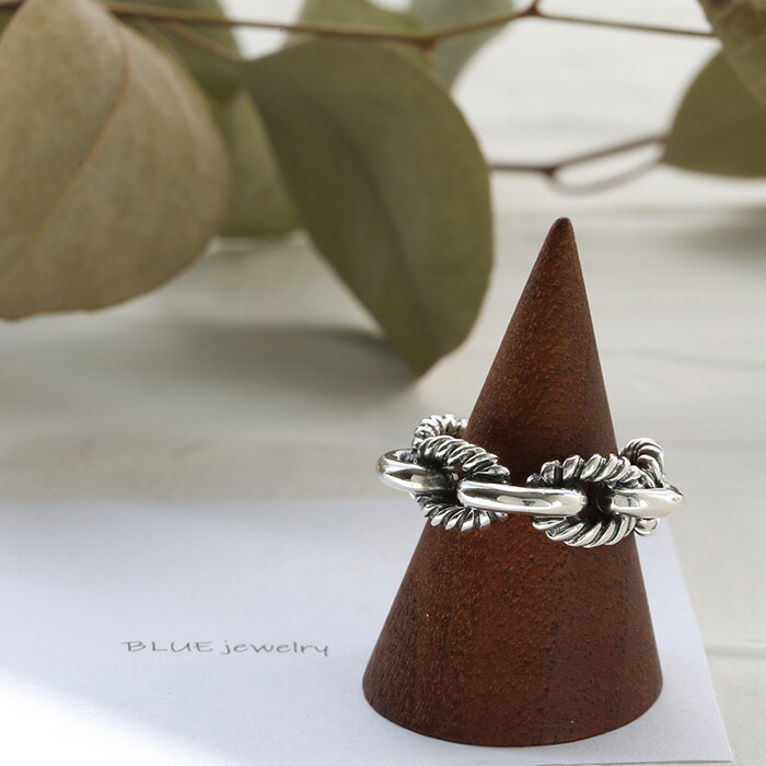 クーポン配布(3月27日1:59まで) シルバー925リング シルバーリング シルバー リング 指輪 レディース アクセサリー ボリュームロープチェーンリング 輪