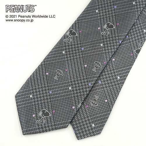 【送料無料】スヌーピーネクタイタイバーセット PN914458 グレー&TB001 タイバーセット ストライプ チェック 柄