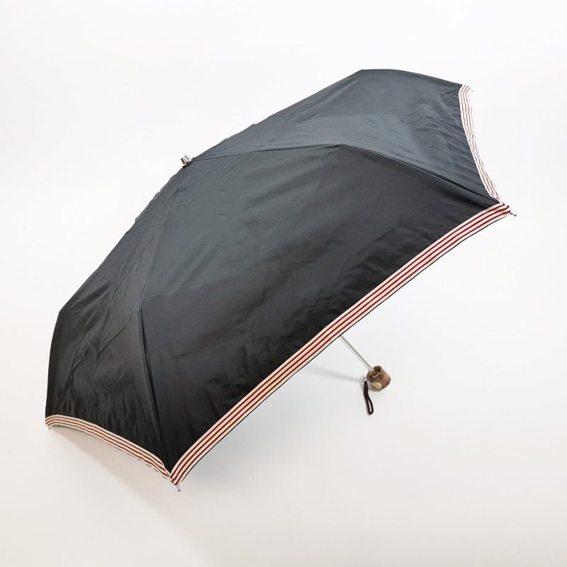 【送料無料】27562BK C/C ムジ 裾レトロマリンボーダーテープ ミニ 27562 ブラック HYGGE ヒュッゲ スギタ 晴雨兼用傘 日傘 雨傘 アンブレラ UVカット 遮光 コンパクト 軽量