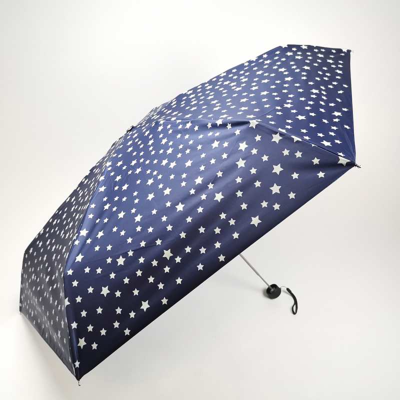 【送料無料】27560NV 星プリント 5段 ミニ 27560 ネイビー HYGGE ヒュッゲ スギタ 晴雨兼用傘 日傘 雨傘 アンブレラ UVカット 遮光 コンパクト 軽量