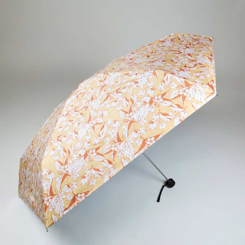 【送料無料】27587BE フラワー 柄 プリント 5段 ミニ 27587 ベージュ HYGGE ヒュッゲ スギタ 晴雨兼用傘 日傘 雨傘 アンブレラ UVカット 遮光 コンパクト 軽量