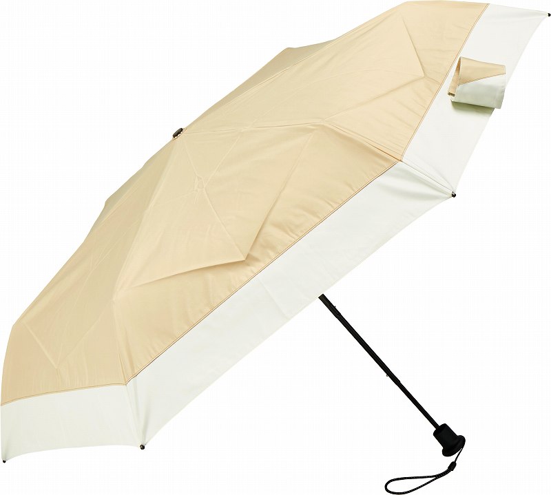 【送料無料】4段式形状安定日傘 バイカラー ベージュ×オフ [M50XT-064PI-beige-off]