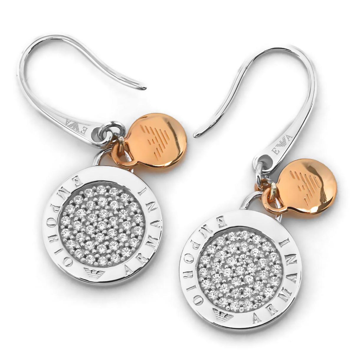 エンポリオアルマーニ ピアス アクセサリー レディース イーグルマーク シルバー&クリア EG3377040 EMPORIO ARMANI