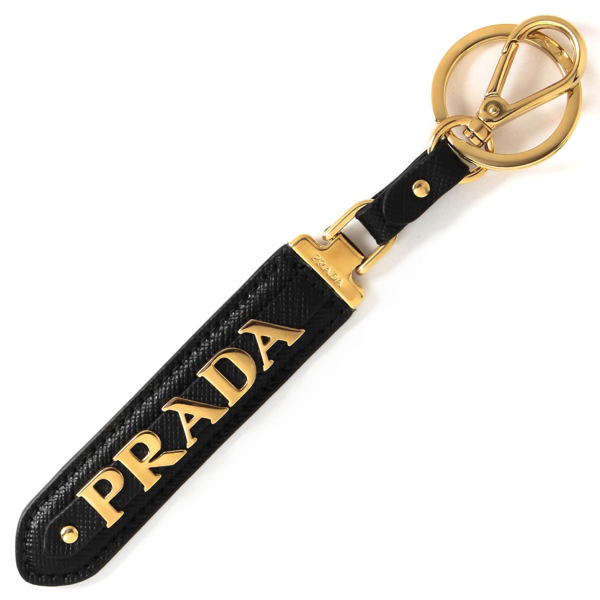 プラダ キーリング/キーホルダー アクセサリー メンズ レディース サフィアーノ ブラック 1PP067 053 F0002 PRADA