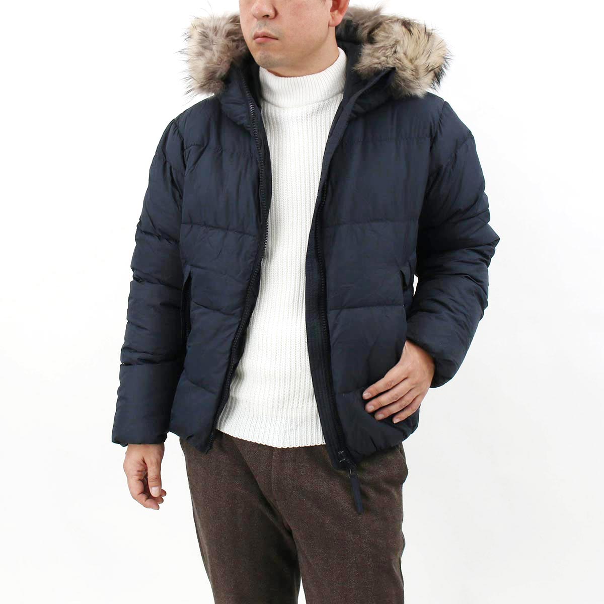 デュベティカ ダウンジャケット アウター メンズ ベガ チンクエ フード付き 着脱可能ファー付き ブルーネイビー 182-U.5971N01 1162 MFN ...