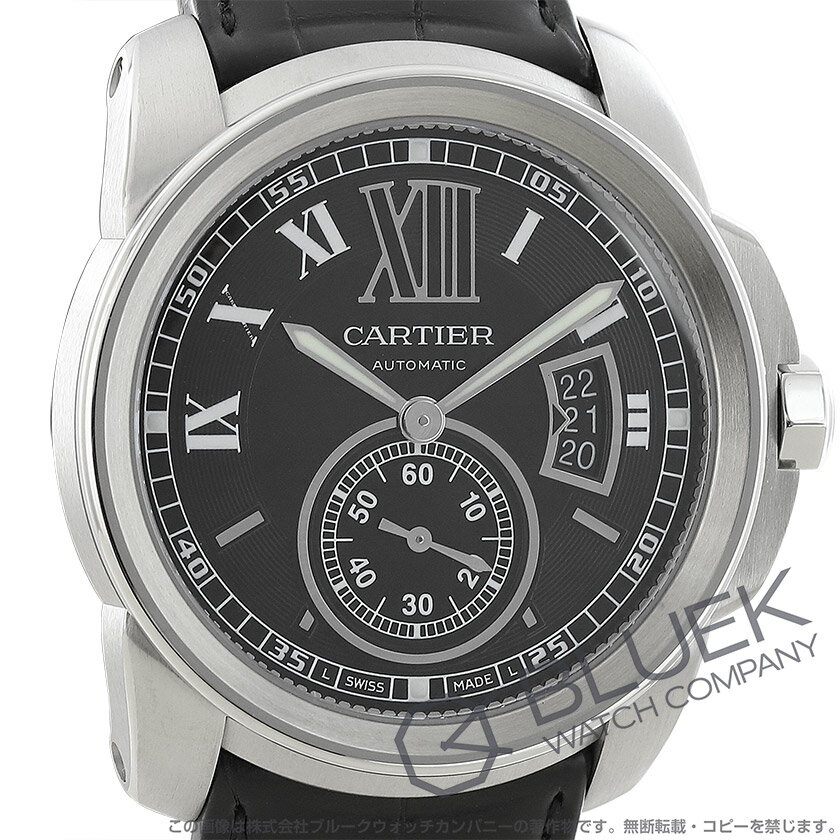 カルティエカリブルドゥカルティエアリゲーターレザー腕時計メンズCartierW7100014