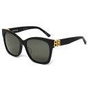 バレンシアガ サングラス メンズ レディース ウェリントン UVカット ブラック&グレー BB0102SA 001 BALENCIAGA