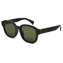 グッチ サングラス メンズ レディース ウェリントン UVカット ブラック&グリーン GG1140SK 002 GUCCI