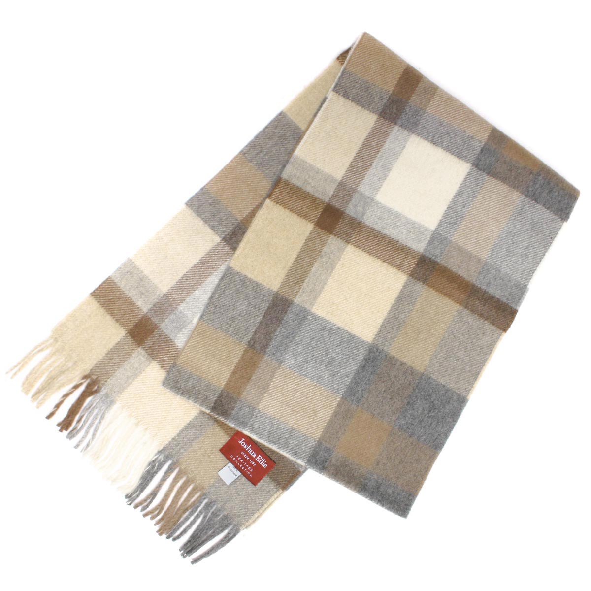 ジョシュアエリス マフラー/ストール メンズ レディース タータンチェック柄 ナチュラルタータンマルチ..