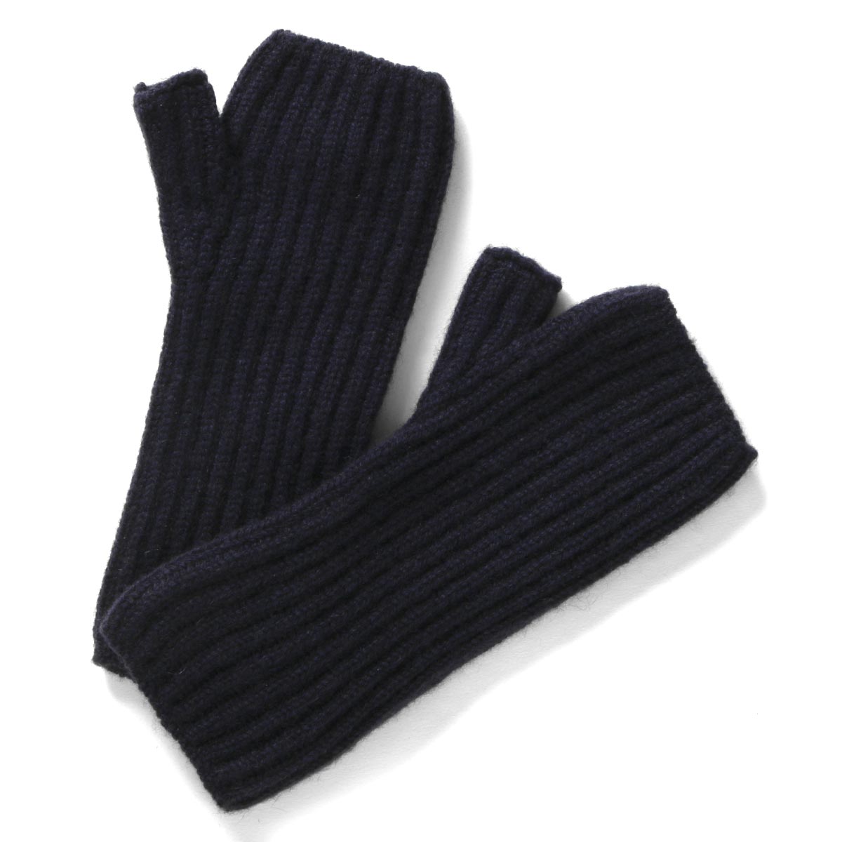 ジョンストンズリストウォーマー/ハンドウォーマー レディース HAE2681 リブ ニット ネイビー HAE02681 SD0707