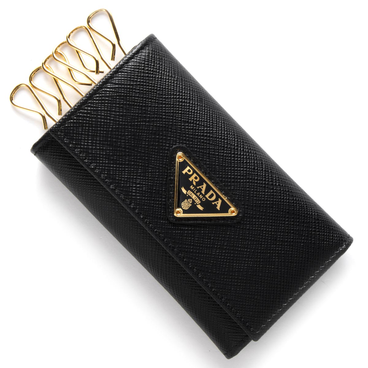 プラダ キーケース レディース サフィアーノ トライアングル SAFFIANO TRIANG 三角ロゴプレート ブラック 1PG222 QHH F0002 PRADAのサムネイル