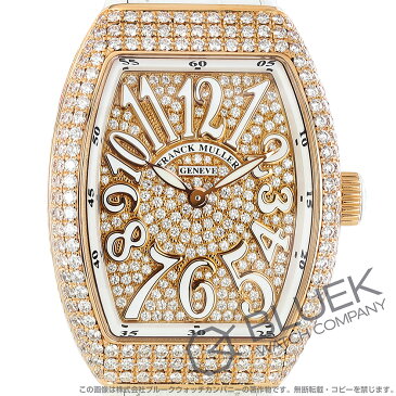 フランクミュラー ヴァンガード レディ ダイヤ PG金無垢 クロコレザー 腕時計 レディース FRANCK MULLER V32 QZ D CD 5N BC[FMV32QZ3DPGPGPGLZWH]