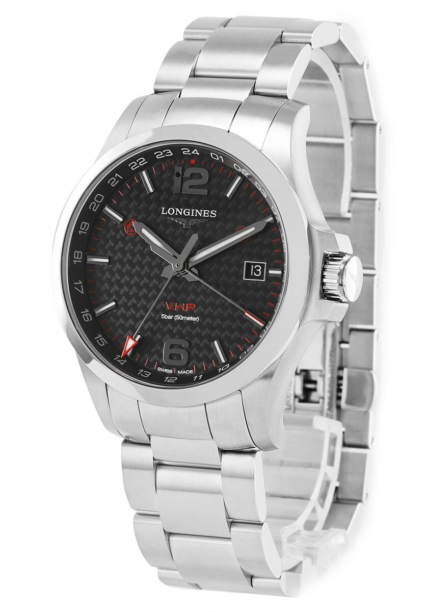 【★5％OFFクーポン】ロンジン LONGINES コンクエストV.H.P. L3.728.4.66.6 メンズ 腕時計クオーツ ブラック 【新品】