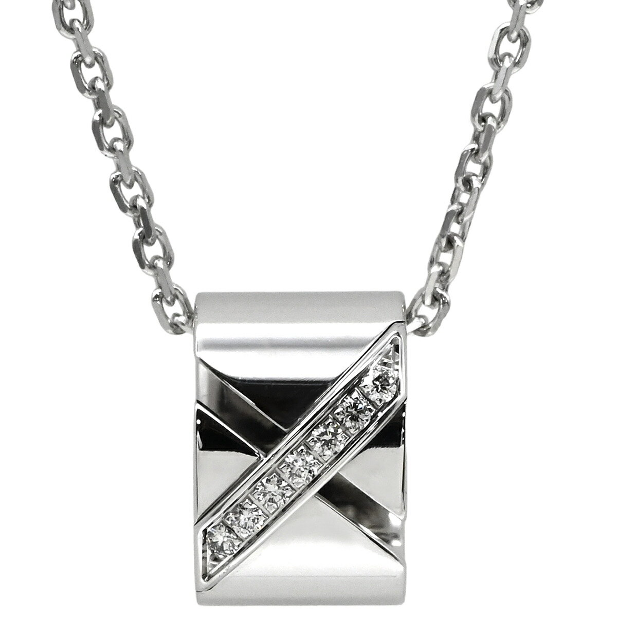 Rakuten - ショーメ CHAUMET ネックレス リアン エヴィダンス ペンダント ホワイトゴールド Chaumet ダイヤ クロスモチーフ シリンダーフォルム 【中古】