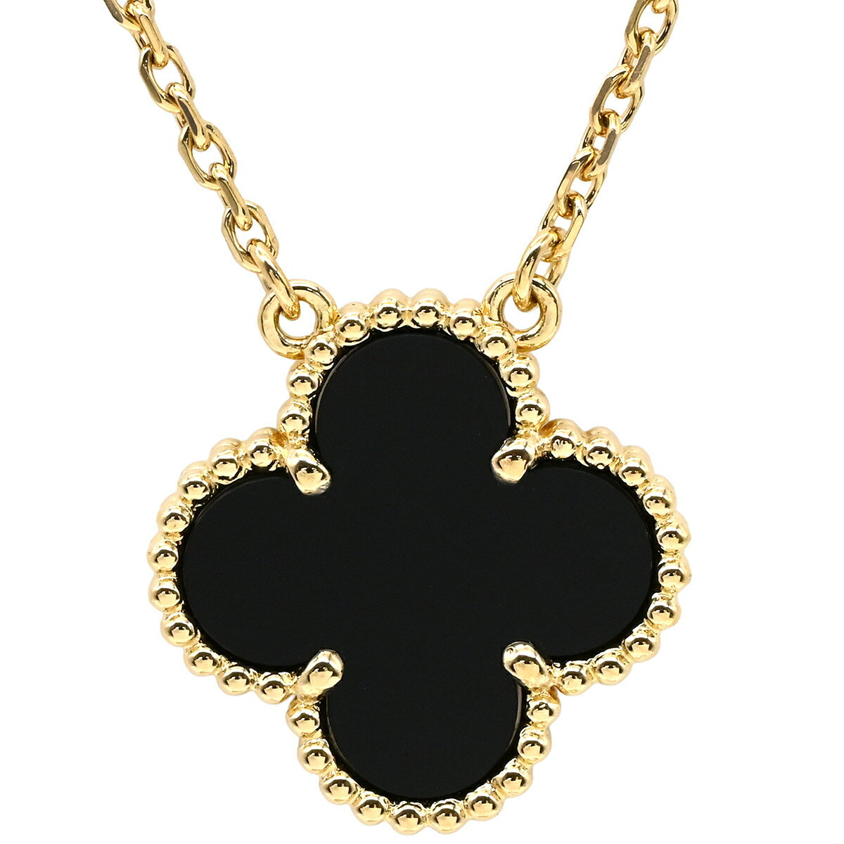 樂天商城 - ヴァンクリーフアーペル Van Cleef & Arpels ネックレス ヴィンテージ アルハンブラ ペンダント ブラック×イエローゴールド Au750 18K 黒 オニキス VCARA45800 【箱】 【中古】