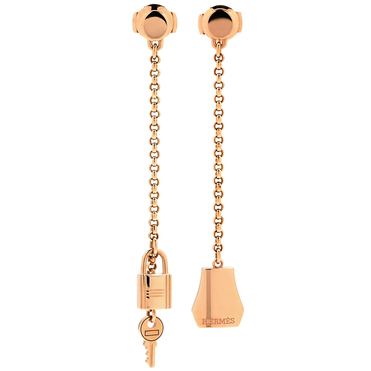樂天商城 - エルメス HERMES ピアス ケリー クロシェット ローズゴールド ピンクゴールド 750 18K PG クロシェット カデナモチーフ H220551B 【箱】 【中古】