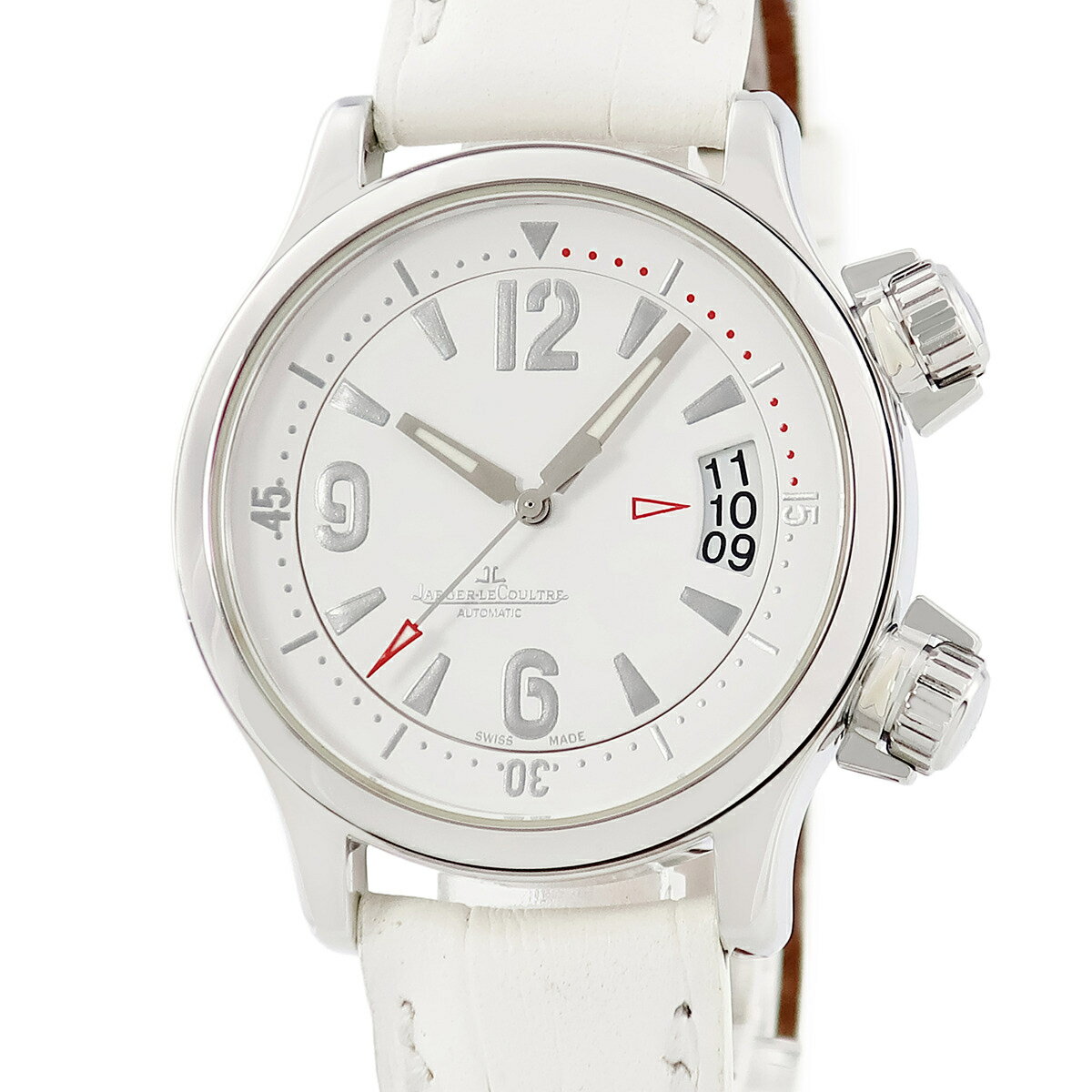 Master Compressor - ジャガールクルト JAEGER LECOULTRE マスター コンプレッサー Q1728420 148.8.60 ホワイト デイト インナー回転ベゼル メンズ 腕時計自動巻き ホワイト 【中古】