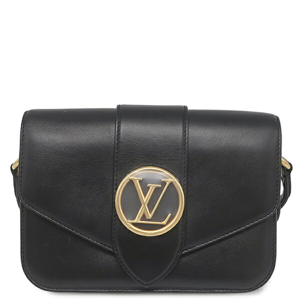樂天商城 - ルイヴィトン LOUIS VUITTON ショルダーバッグ LV PONT9 LVポンヌフ スムースレザー ノワール ゴールド金具 黒 ピンク LVサークル M55948 ID不明 【中古】