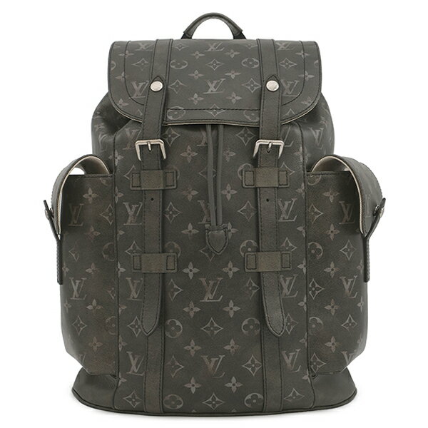 樂天商城 - ルイヴィトン LOUIS VUITTON リュック・デイパック クリストファー MM レザー ブラッシュドモノグラムカウハイドレザー ブラック シルバー金具 ヴィンテージ調 バックパック M11521 RFID 【中古】