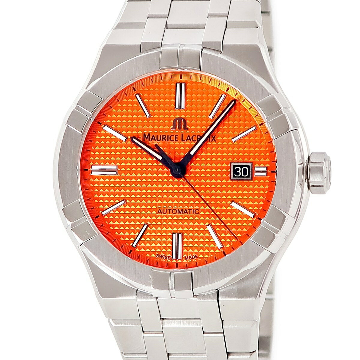 モーリスラクロア Maurice Lacroix アイコン オートマティック 42mm サマーエディション AI6008-SS00F-530-E 限定 メンズ 腕時計自動巻き オレンジ 【中古】
