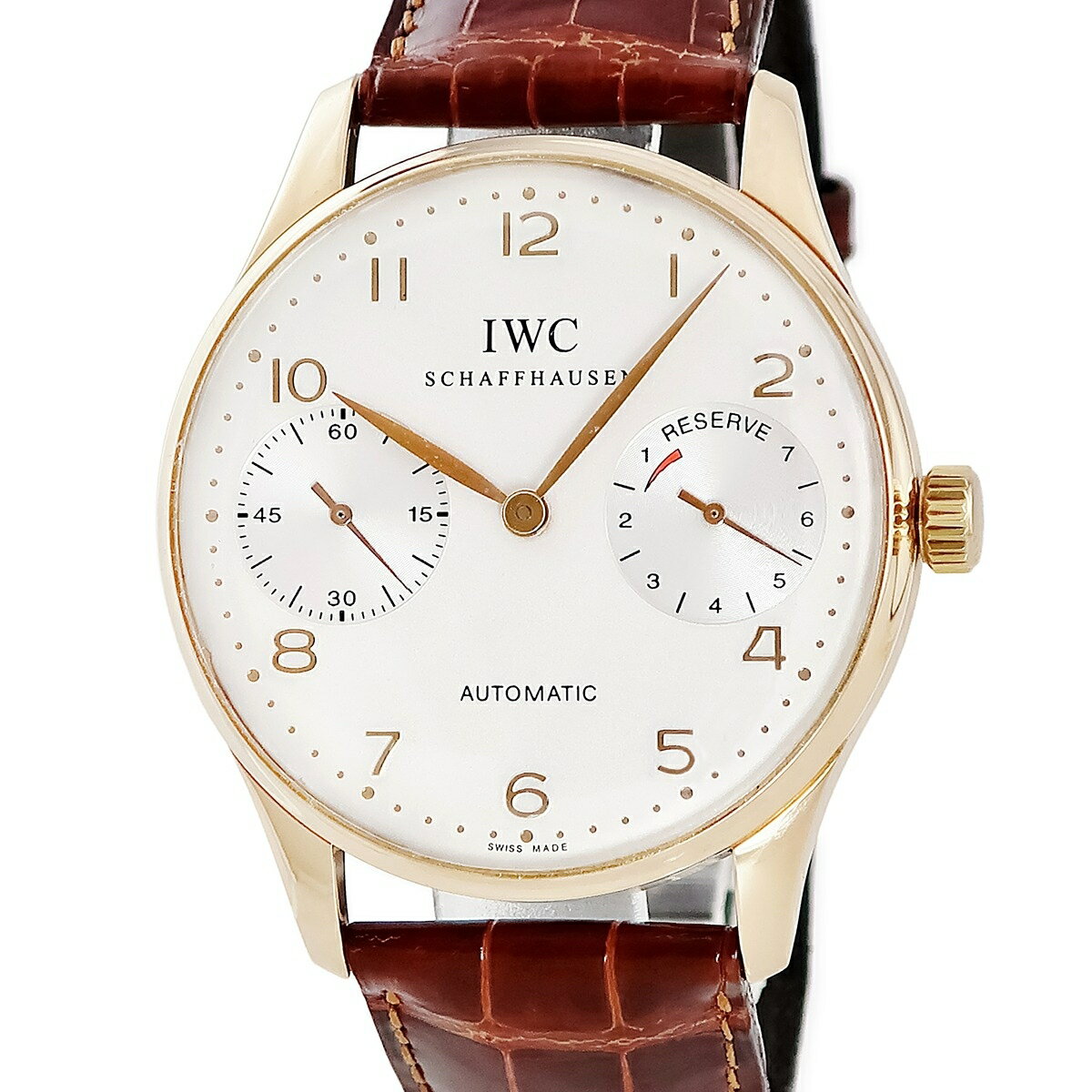 Portuguese - IWC IWC ポルトギーゼ オートマティック 2000 IW500004 K18RG無垢 ローズゴールド アラビア 限定 メンズ 腕時計自動巻き シルバー 【中古】