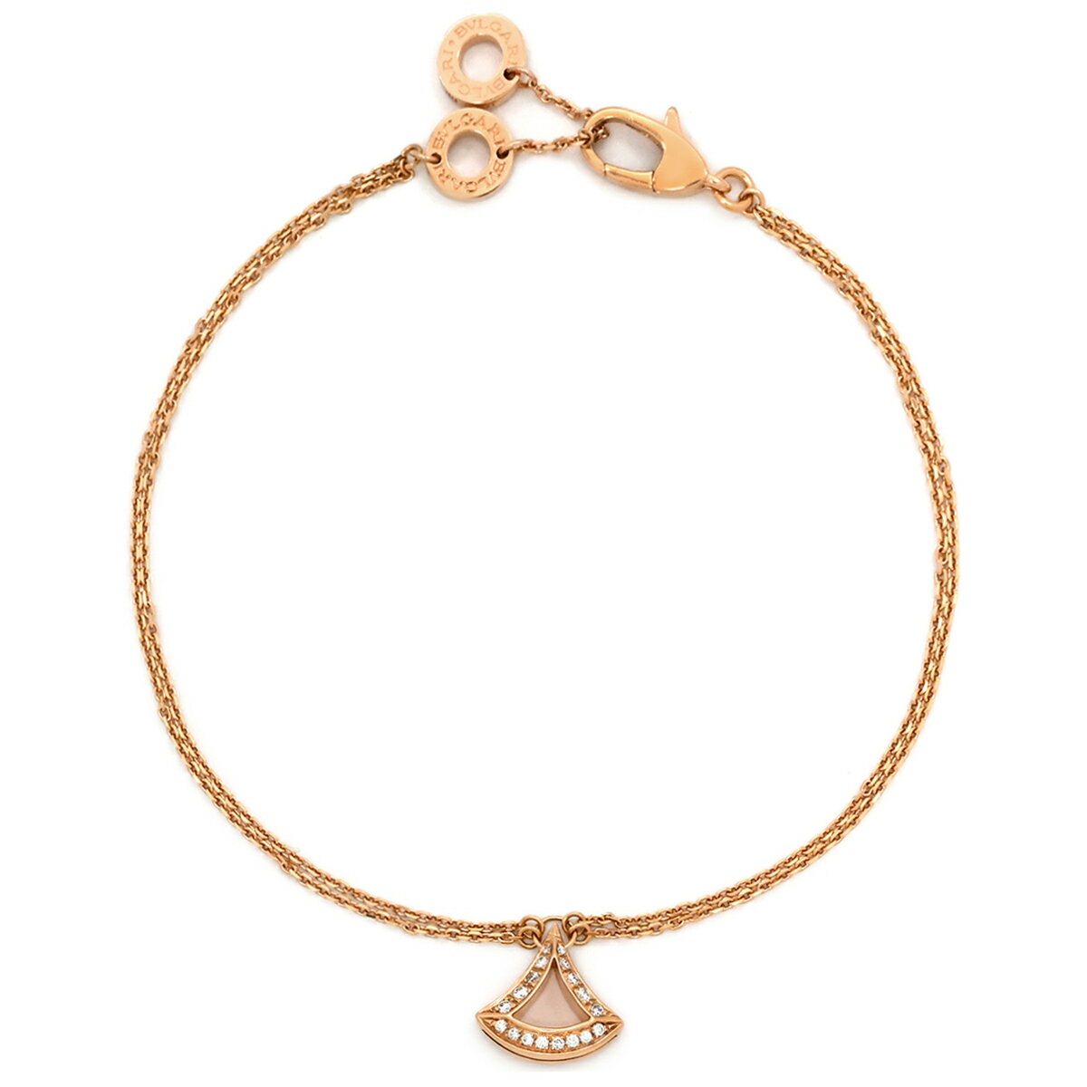 樂天商城 - ブルガリ BVLGARI ブレスレット ディーヴァ ドリーム ダイヤモンド ピンクゴールド #ML Wチェーン Au750 18K 36Pダイヤ BR858254 【保存袋】 【中古】