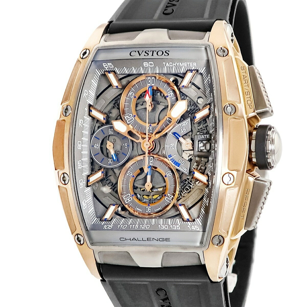 BVLGARI - クストス CVSTOS チャレンジ クロノ2 ブランカード CVT-CHR2 5NTT K18RG×Ti コンビ デイト スモールセコンド メンズ 腕時計自動巻き グレー 【中古】