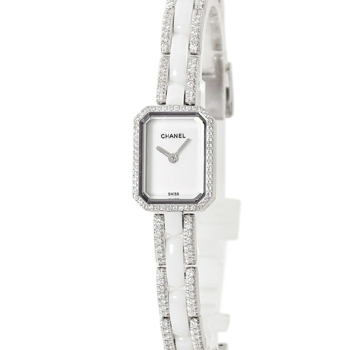 シャネル CHANEL プルミエール H2146 K18WG×セラミック コンビ 純正ダイヤ ホワイト 白 レディース 腕時計クオーツ ホワイト 【中古】