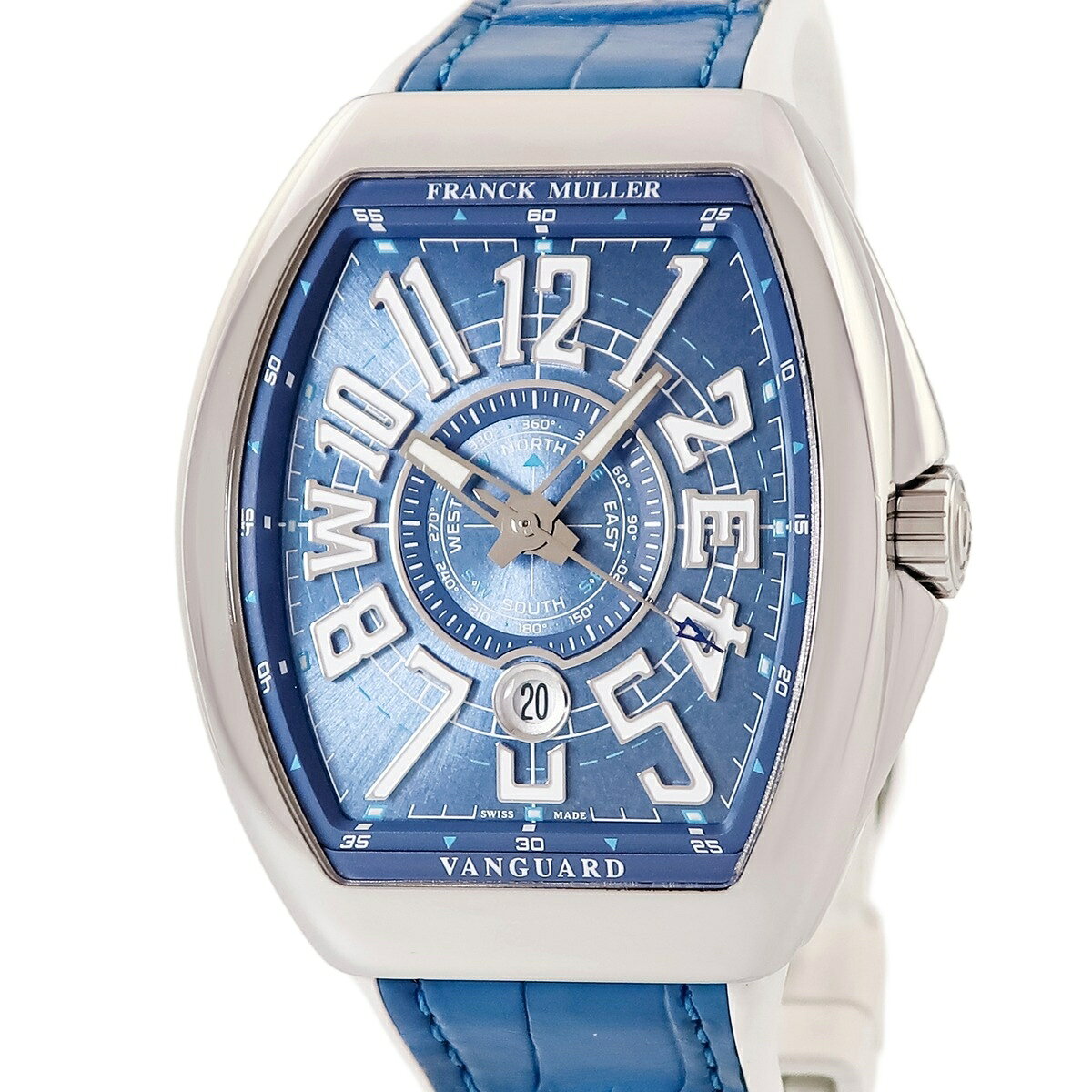 樂天商城 - フランクミュラー FRANCK MULLER ヴァンガード マリナー V45SCDTYTMAR ACAC ブルー 青 デイト トノー トノウ メンズ 腕時計自動巻き ブルー 【中古】