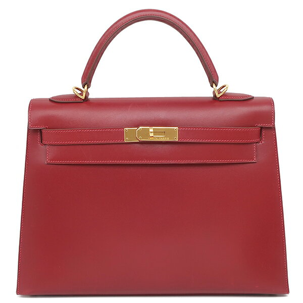 樂天商城 - エルメス HERMES 2WAYバッグ ケリー32 外縫い ボックスカーフ ヴァーミリオン ゴールド金具 赤 □G 【保存袋】 【中古】