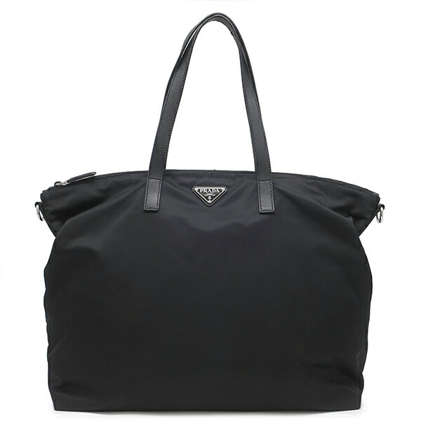 樂天商城 - プラダ PRADA 2WAYバッグ 三角ロゴ トート ナイロン レザー NERO シルバー金具 ショルダー 黒 2VG024 【中古】